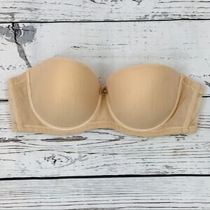 Black Fuchsia nude strapless bra 40C underwire